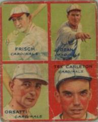 Frisch, J. Dean, Orsatti, Tex Carleton #7A Baseball Cards 1935 Goudey 4 in 1 Prices