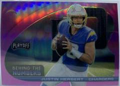 Justin Herbert [Pink] #BTN-JHE Football Cards 2021 Panini Playoff Behind the Numbers Prices