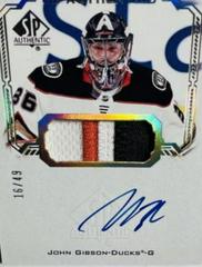 John Gibson [Patch] #UDA-JG Hockey Cards 2021 SP Authentic UD Autographs Prices