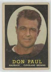 Don Paul #91 Football Cards 1958 Topps Prices