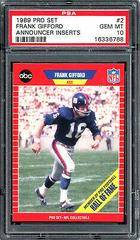 Frank Gifford Football Cards 1989 Pro Set Announcer Inserts Prices