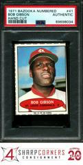 Bob Gibson [Hand Cut] #41 Baseball Cards 1971 Bazooka Numbered Prices
