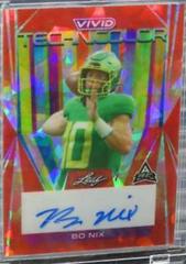 Bo Nix [Crystal Red] #T-BN1 Football Cards 2023 Leaf Vivid Autographs Technicolor Prices