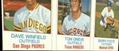 Dave Winfield, Tom Grieve [Hand Cut Panel] Baseball Cards 1975 Hostess Prices