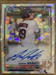 Aaron Sabato [Atomic Refractor] #CPA-AS Baseball Cards 2021 Bowman Chrome Prospect Autographs Prices