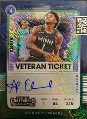 Anthony Edwards [Premium Edition Green Shimmer] Basketball Cards 2021 Panini Contenders Veteran Ticket Autograph Prices