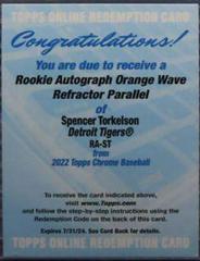 Spencer Torkelson [Orange Wave] #RA-ST Baseball Cards 2022 Topps Chrome Rookie Autographs Prices