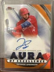 George Springer [Orange] #AEA-GS Baseball Cards 2022 Topps Finest Aura of Excellence Autographs Prices