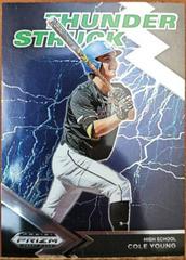 Cole Young #TH-CY Baseball Cards 2022 Panini Prizm Draft Picks Thunderstruck Prices