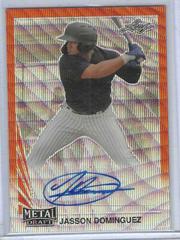 Jasson Dominguez [Orange Wave] #BA-JD1 Baseball Cards 2020 Leaf Metal Draft Autographs Prices