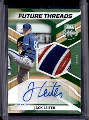 Jack Leiter [Emerald] Baseball Cards 2022 Panini Elite Extra Edition Future Threads Signatures Prices