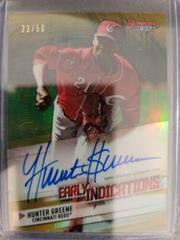 Hunter Greene [Gold] #EIA-HG Baseball Cards 2018 Bowman's Best Early Indications Autographs Prices