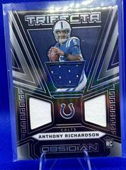 Anthony Richardson [Purple Electric Etch] #7 Football Cards 2023 Panini Obsidian Trifecta Swatch Prices