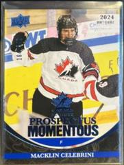 Macklin Celebrini [Blue] #PM-8 Hockey Cards 2023 Upper Deck Team Canada Juniors Prospectus Momentous Prices