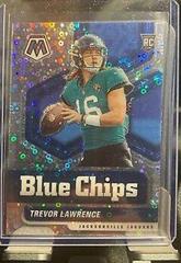 Trevor Lawrence [No Huddle Silver] Football Cards 2021 Panini Mosaic Blue Chips Prices
