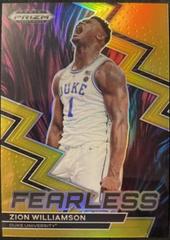 Zion Williamson [Gold] #18 Basketball Cards 2023 Panini Prizm Draft Picks Fearless Prices