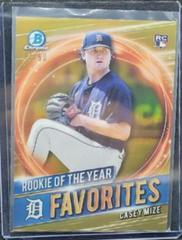 Casey Mize [Gold Refractor] Baseball Cards 2021 Bowman Chrome Rookie of the Year Favorites Prices