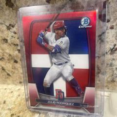 Julio Rodriguez [Red] Baseball Cards 2023 Bowman Chrome WBC Flag Refractor Prices