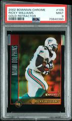 Ricky Williams [Gold Refractor] #105 Football Cards 2002 Bowman Chrome Prices