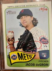Jacob DeGrom [Red Ink] #JD Baseball Cards 2014 Topps Heritage Real One Autographs Prices