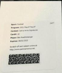 Ben Roethlisberger [Signature] #CA-BRO Football Cards 2021 Panini Playoff Call to Arms Prices