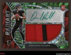 Desmond Ridder [Neon Green] #RAD-DRI Football Cards 2022 Panini Spectra Radiant Rookie Patch Signatures Prices