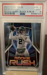 Zach Wilson [Black and Blue] Football Cards 2021 Panini Rookies and Stars Rush Prices