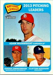 Adam Wainwright, Clayton Kershaw, Jordan Zimmermann #10 Baseball Cards 2014 Topps Heritage Prices