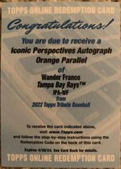 Wander Franco [Orange] #IPA-WF Baseball Cards 2022 Topps Tribute Iconic Perspectives Autographs Prices