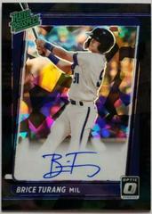 Brice Turang [Cracked Ice Black] #RPS-BT Baseball Cards 2021 Panini Donruss Optic Rated Prospect Signatures Prices