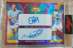 Erling Haaland , Sergio Aguero [Purple] Soccer Cards 2022 Leaf Vivid Dual Autographs Prices