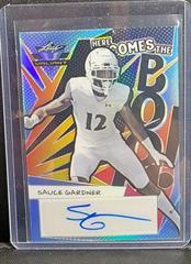 Sauce Gardner #HB-AG1 Football Cards 2022 Leaf Valiant Autographs Here Comes the Boom Prices