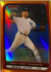 Derek Jeter [Orange Refractor] #181 Baseball Cards 2008 Bowman Chrome Prices