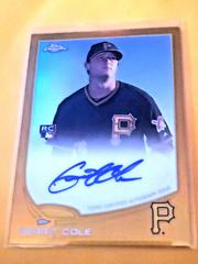 Gerrit Cole [Gold Refractor] #GC Baseball Cards 2013 Topps Chrome Rookie Autograph Prices