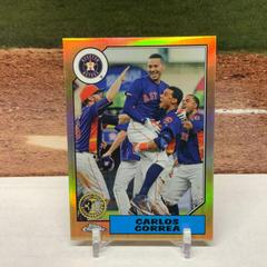 Carlos Correa [Orange Refractor] #87T-10 Baseball Cards 2017 Topps Chrome 1987 Prices