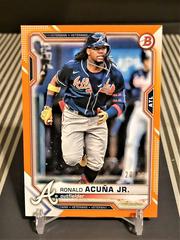 Ronald Acuna Jr. [Orange] #62 Baseball Cards 2021 Bowman Prices