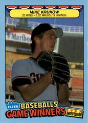 Mike Krukow #24 Baseball Cards 1987 Fleer Game Winners Prices