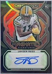 Jayden Reed [Electric Etch Green] #13 Football Cards 2023 Panini Obsidian Magmatic Signature Prices