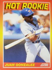 Juan Gonzalez #9 Baseball Cards 1991 Score Hot Rookies Prices