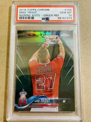 Mike Trout [Signing Autograph Green Refractor] Baseball Cards 2018 Topps Chrome Prices