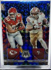 Travis Kelce, George Kittle [Blue] #CC-5 Football Cards 2023 Panini Mosaic Carbon Copy Prices