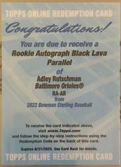 Adley Rutschman [Black Lava] #RA-AR Baseball Cards 2023 Bowman Sterling Rookie Autographs Prices