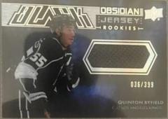 Quinton Byfield Hockey Cards 2021 SPx UD Black Obsidian Rookie Jersey Prices
