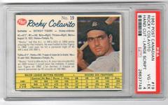Rocky Colavito [Hand Cut Large Script] #19 Baseball Cards 1962 Post Canadian Prices