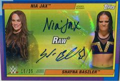 Shayna Baszler, Nia Jax [Blue] Wrestling Cards 2021 Topps Heritage WWE Dual Autographs Prices