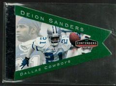 Deion Sanders [Green] #22 Football Cards 1998 Playoff Contenders Pennants Prices
