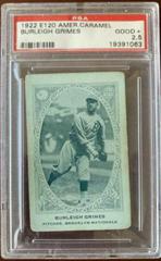 Burleigh Grimes Baseball Cards 1922 E120 American Caramel Prices