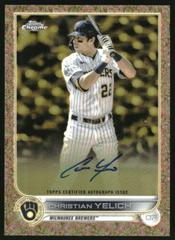 Christian Yelich [Rose Gold] #GEA-CY Baseball Cards 2022 Topps Gilded Collection Chrome Gold Etch Autographs Prices