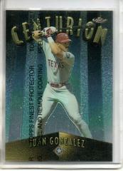 Juan Gonzalez Baseball Cards 1998 Finest Centurion Prices