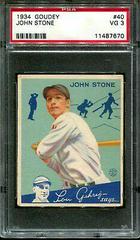 John Stone #40 Baseball Cards 1934 Goudey Prices